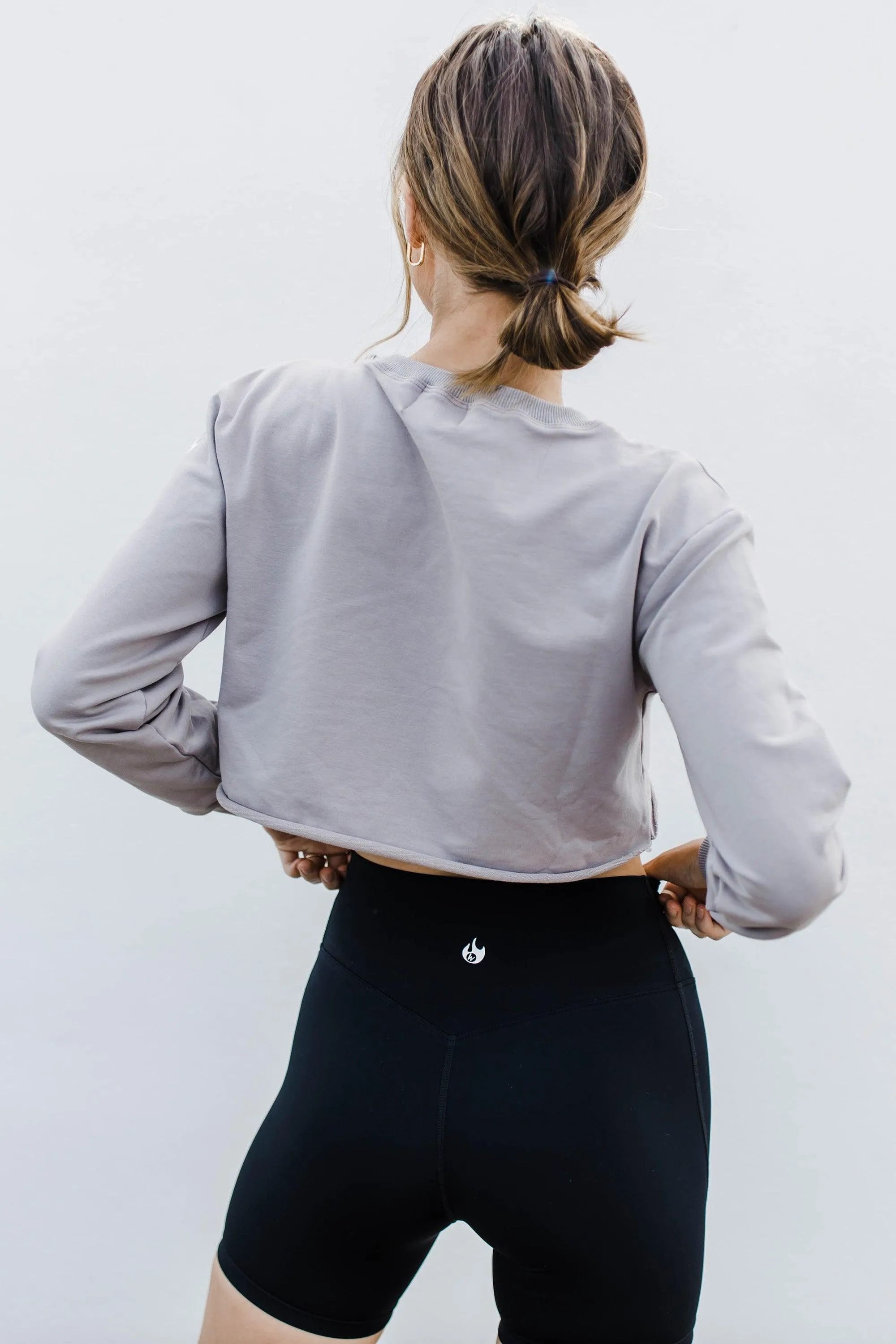 Grey Cropped Motion Sweatshirt