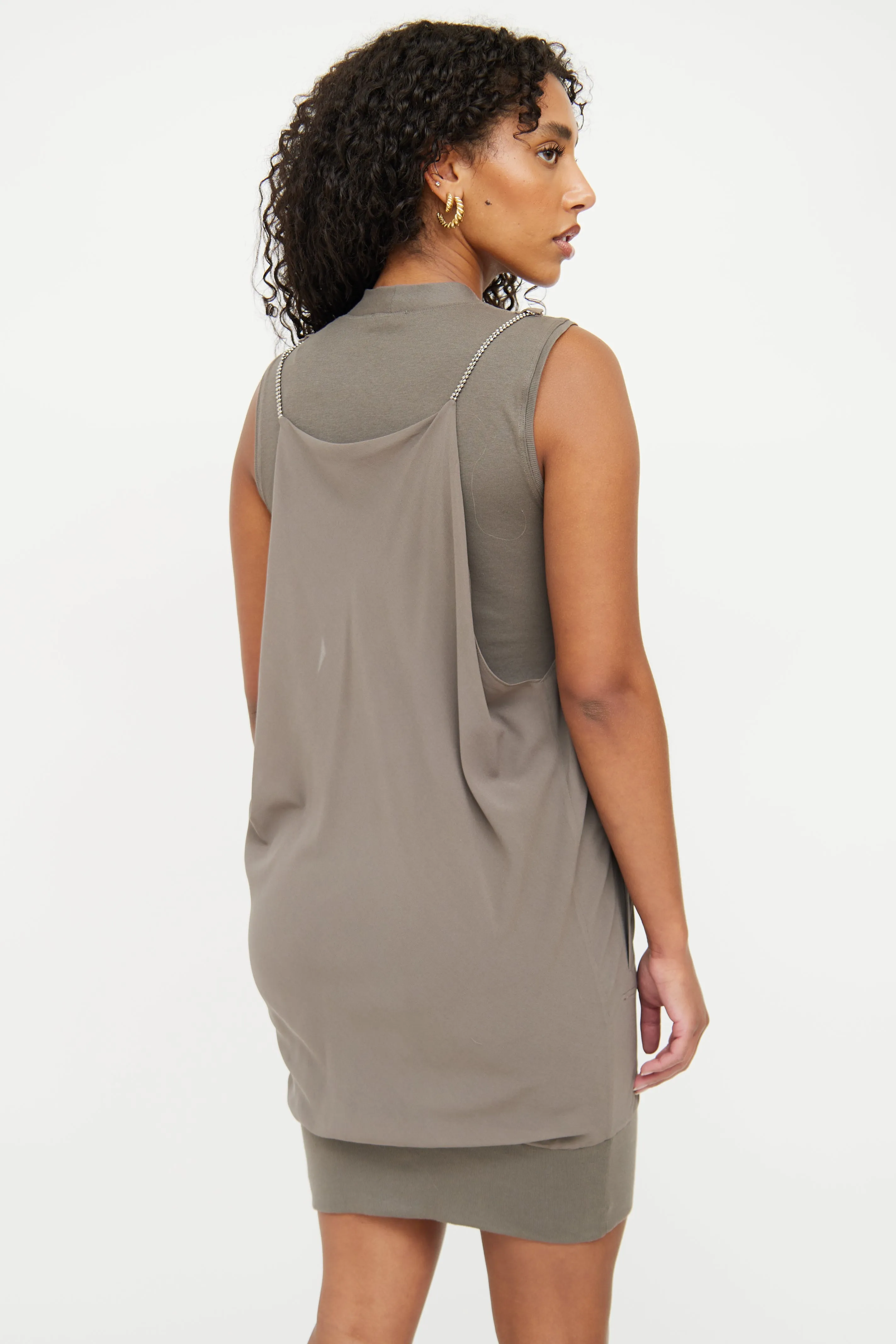 Grey Monili Drape Dress