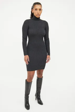 Grey Rib Knit Bodycon Dress