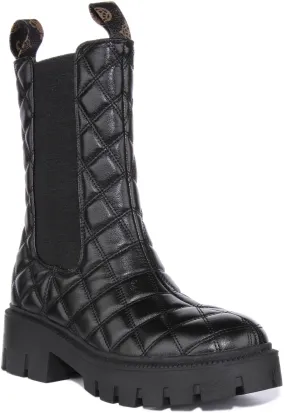 Guess Serlen Quilted Boot In Black For Women