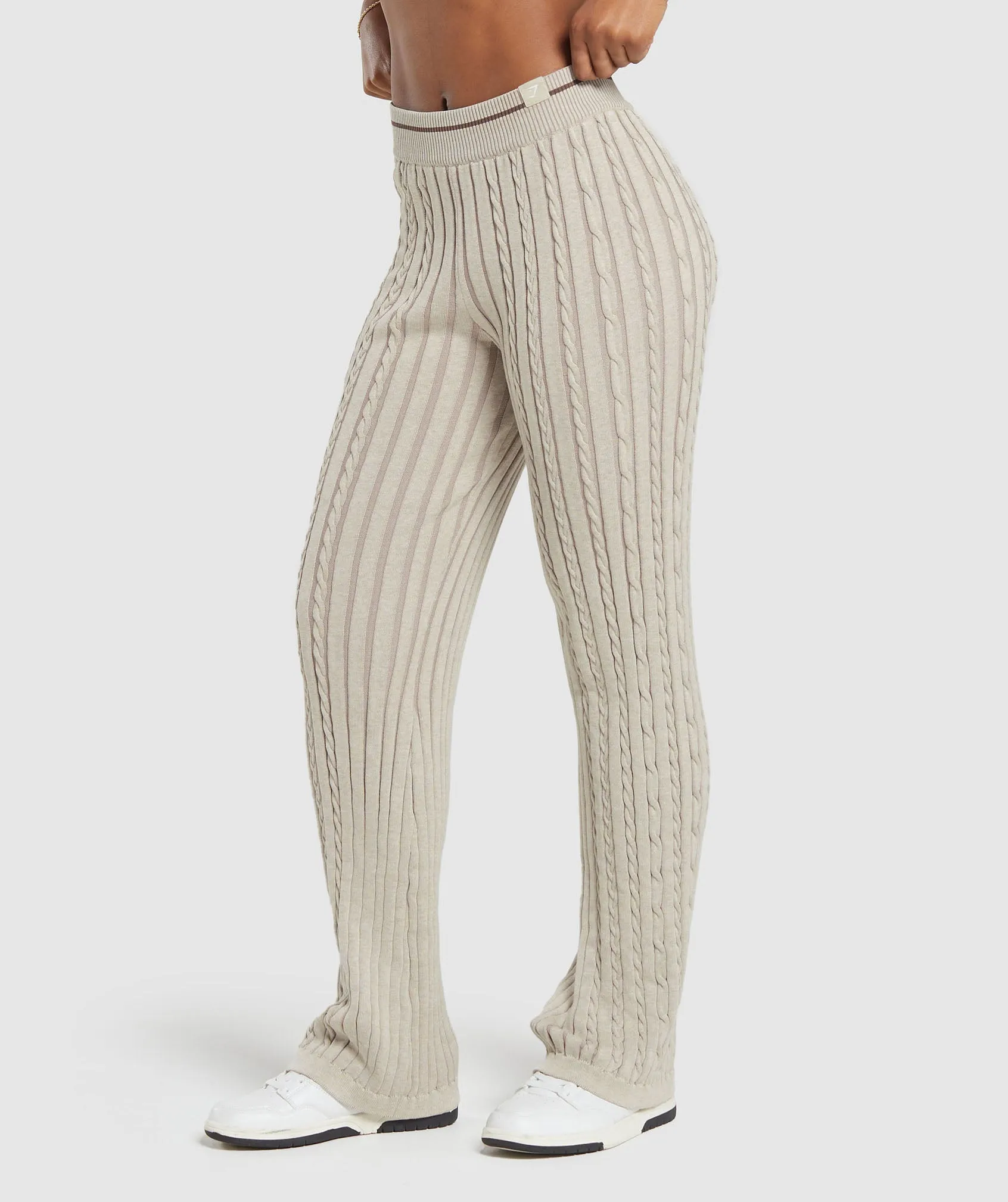 Gymshark Rest Day Cable Knit Pants - Brown