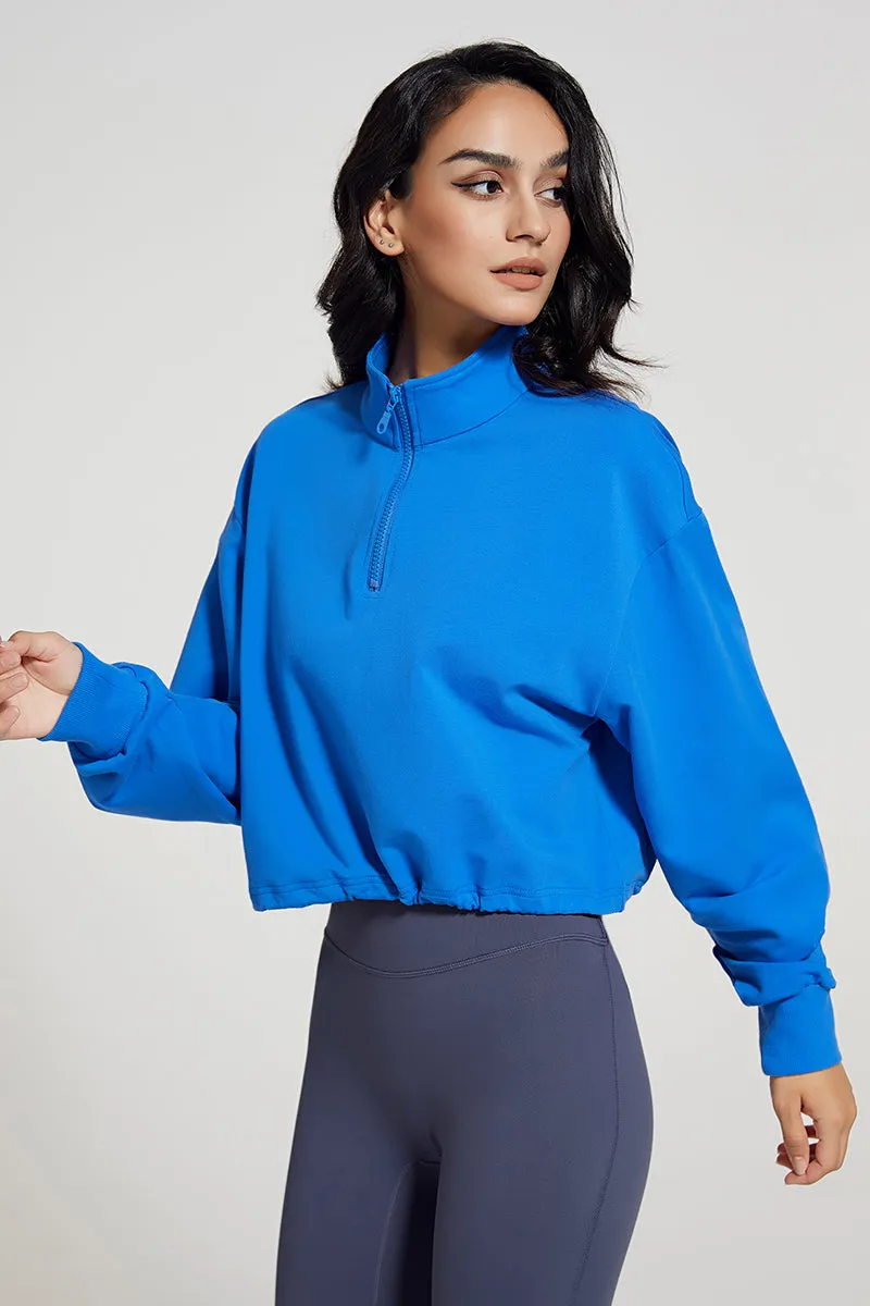 Half-zip Stand-up Collar Sweatshirt