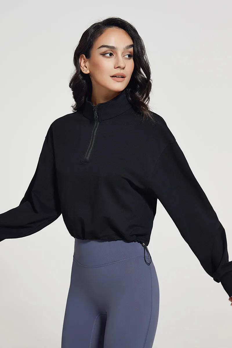 Half-zip Stand-up Collar Sweatshirt