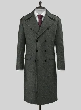 Harris Tweed Ridge Blue Herringbone GQ Overcoat