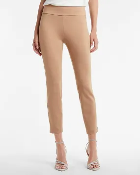 High Waisted Luxe Comfort Knit Columnist Ankle Pant in Pecan