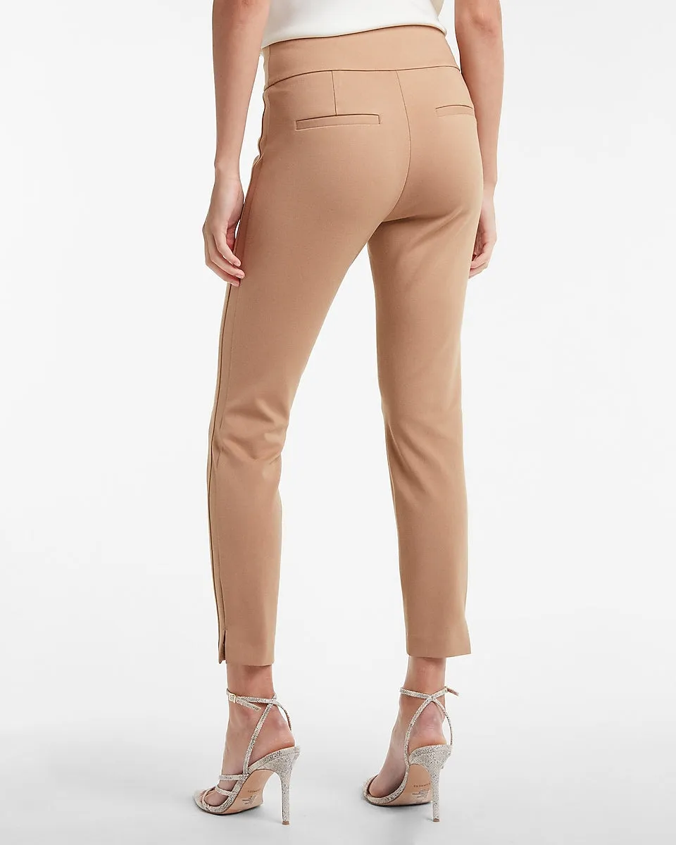 High Waisted Luxe Comfort Knit Columnist Ankle Pant in Pecan