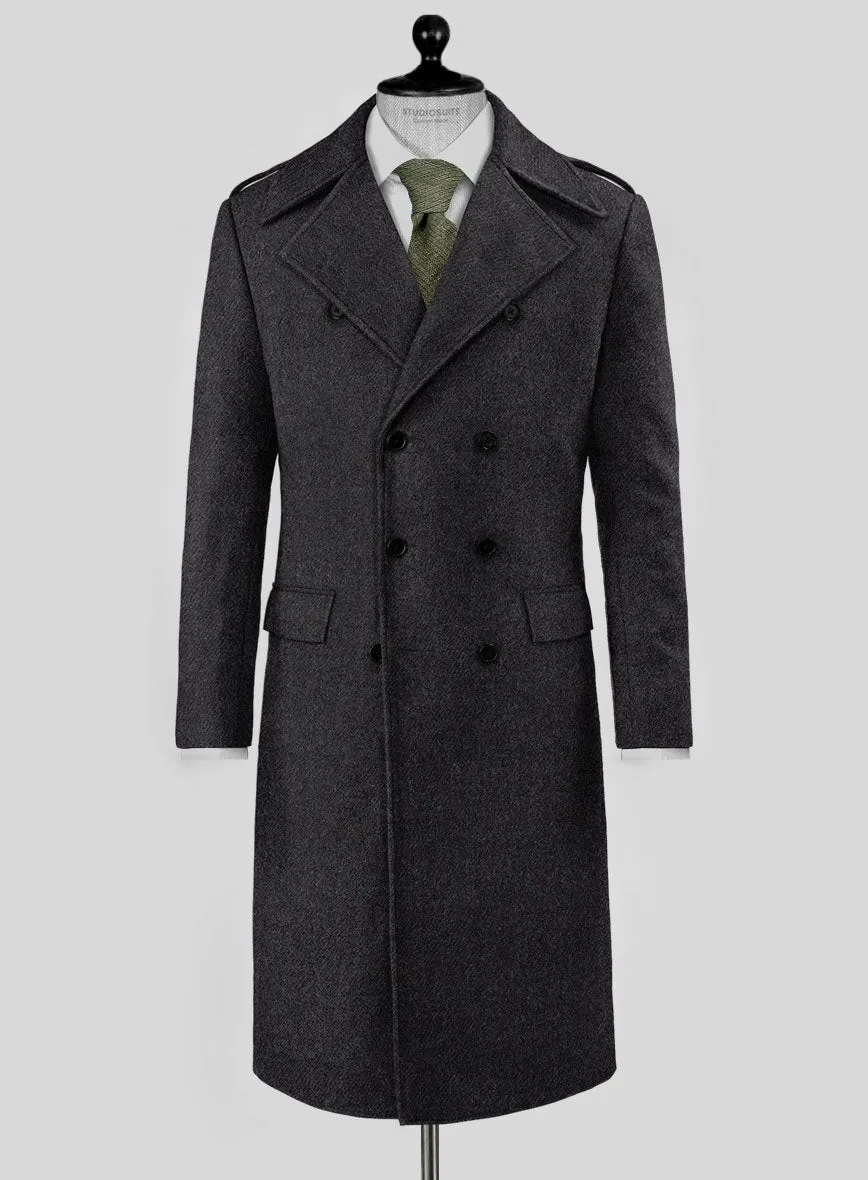 Highlander Charcoal Tweed GQ Overcoat