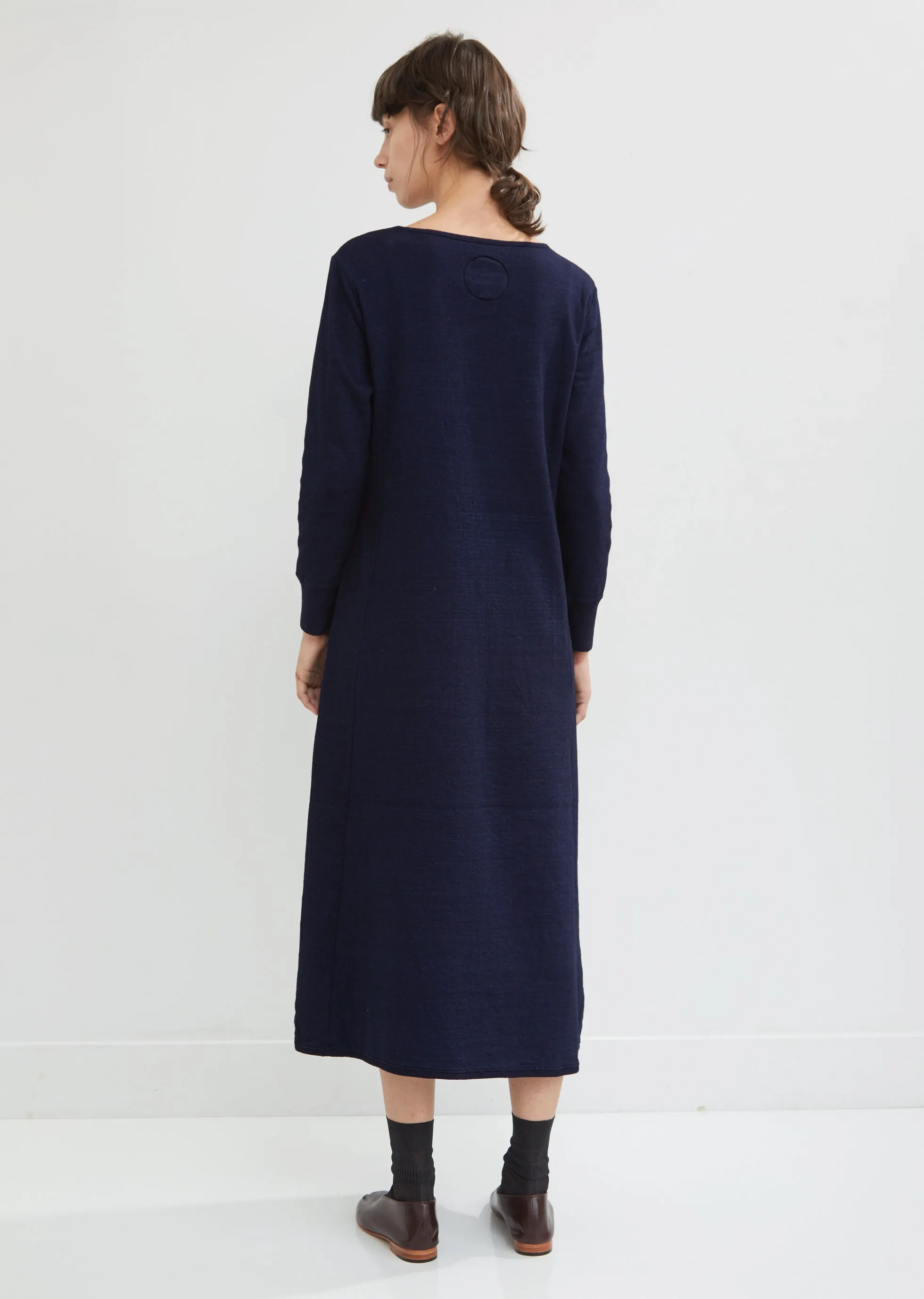 Indigo Dyed Jersey Long Dress