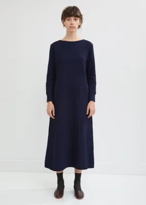 Indigo Dyed Jersey Long Dress