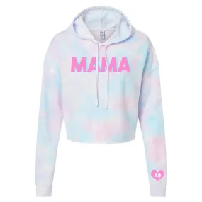 Initialed 'Mama' Cropped Hoodie