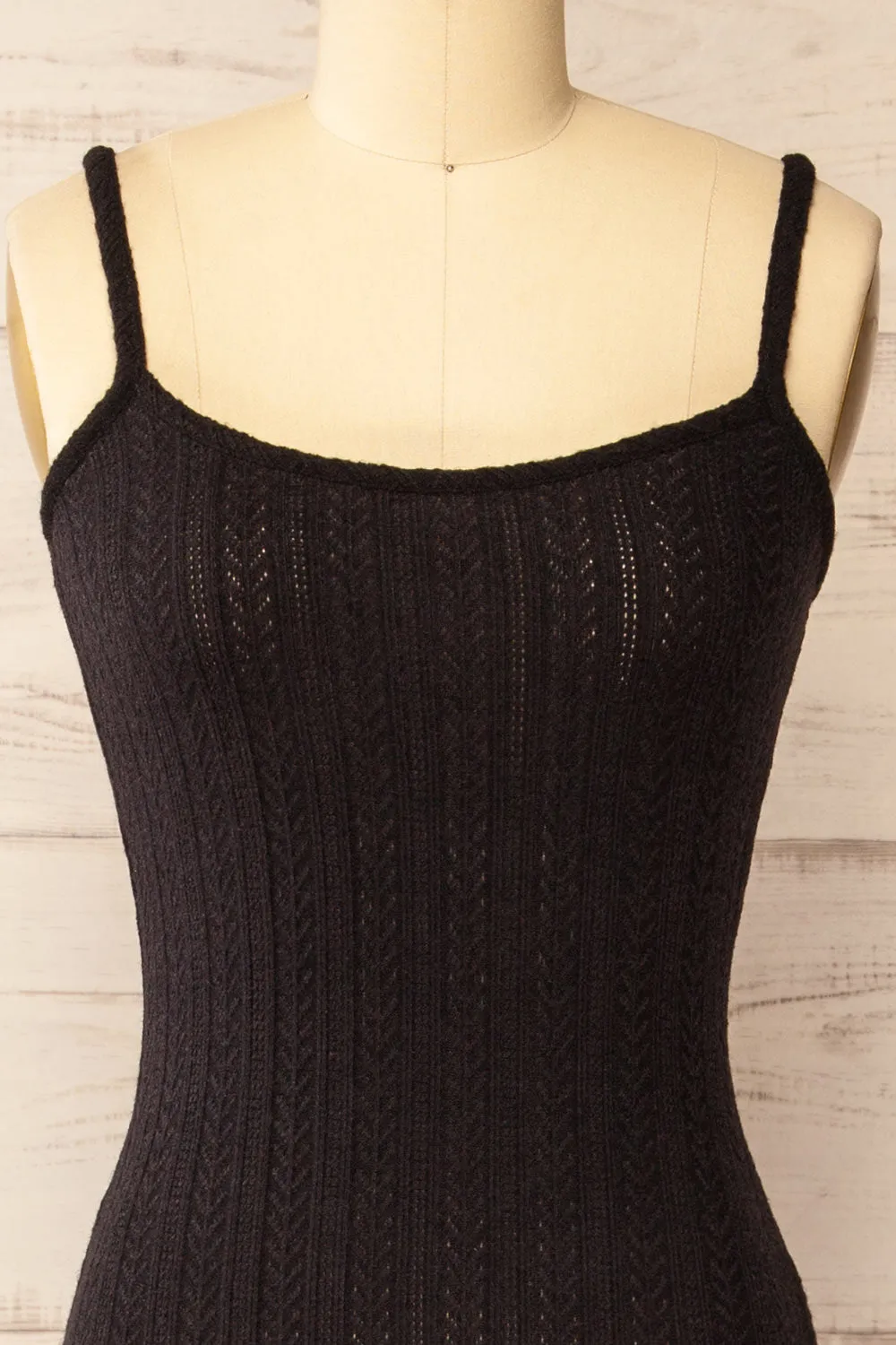 Katherine Black | Knit Maxi Dress w/ Thin Straps