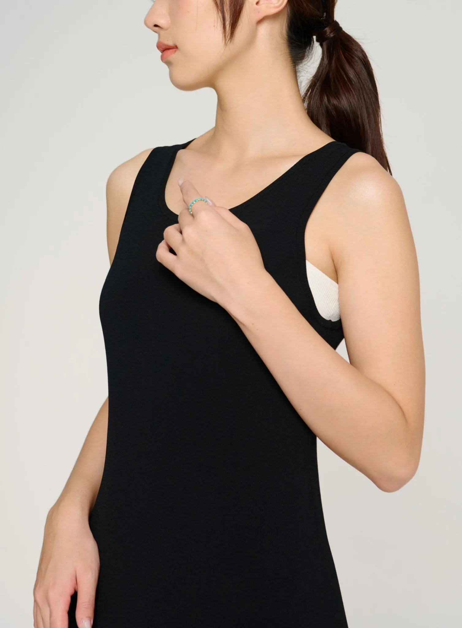 KEAN jersey knit dress (Black)