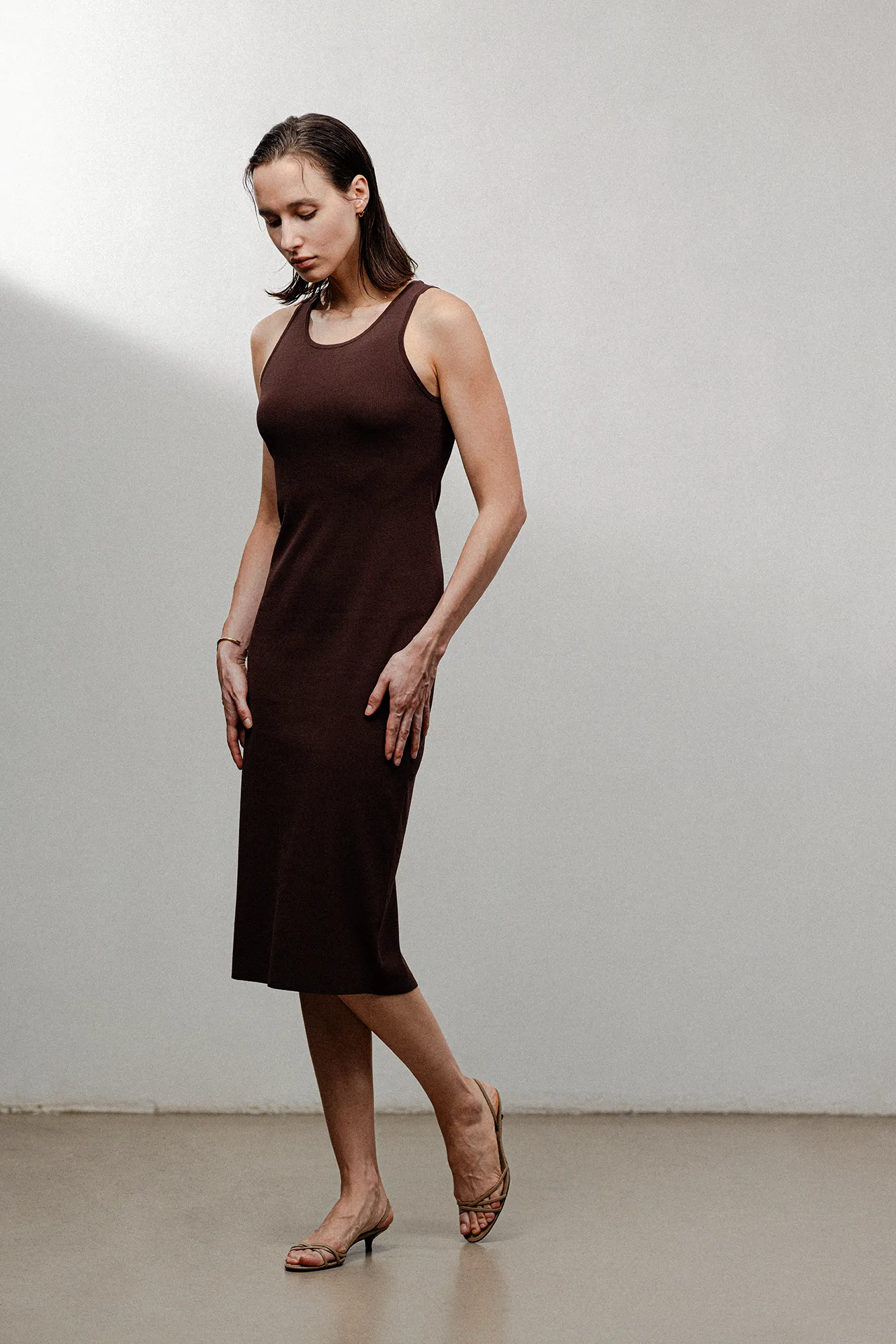 KEAN jersey knit dress (Brown)