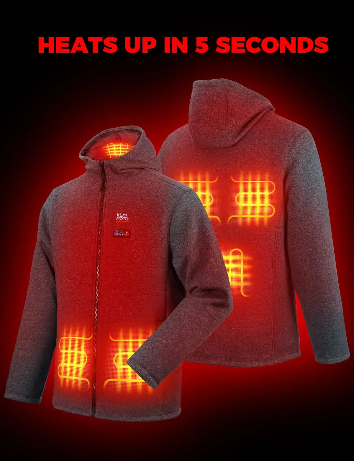 KEMIMOTO Heated Hoodie with 12V Battery Pack