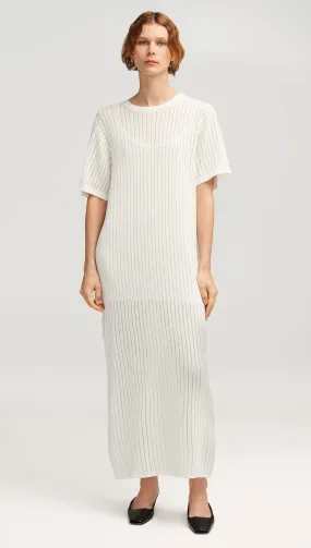 Knit Maxi Dress in Mercerized Cotton | White