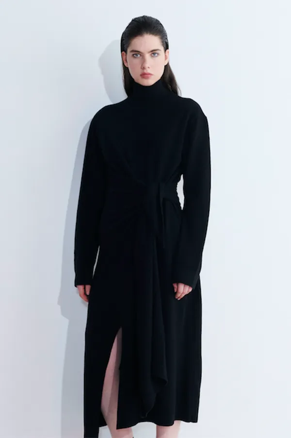 Krissy Turtleneck Dress in Black