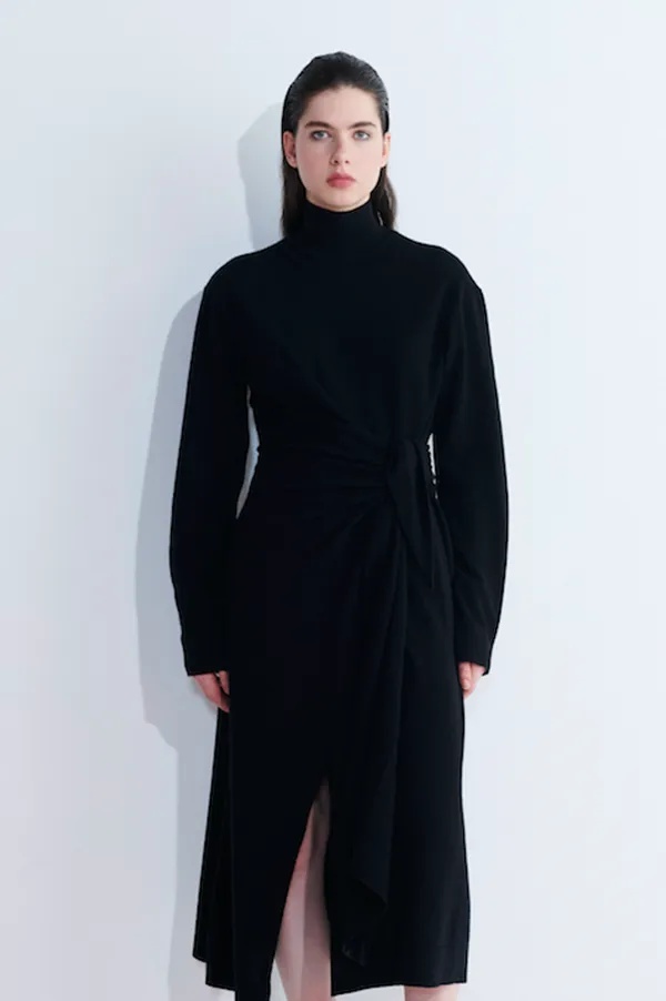 Krissy Turtleneck Dress in Black