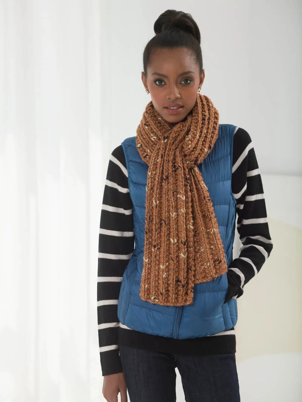 Latte Rib Scarf (Knit)