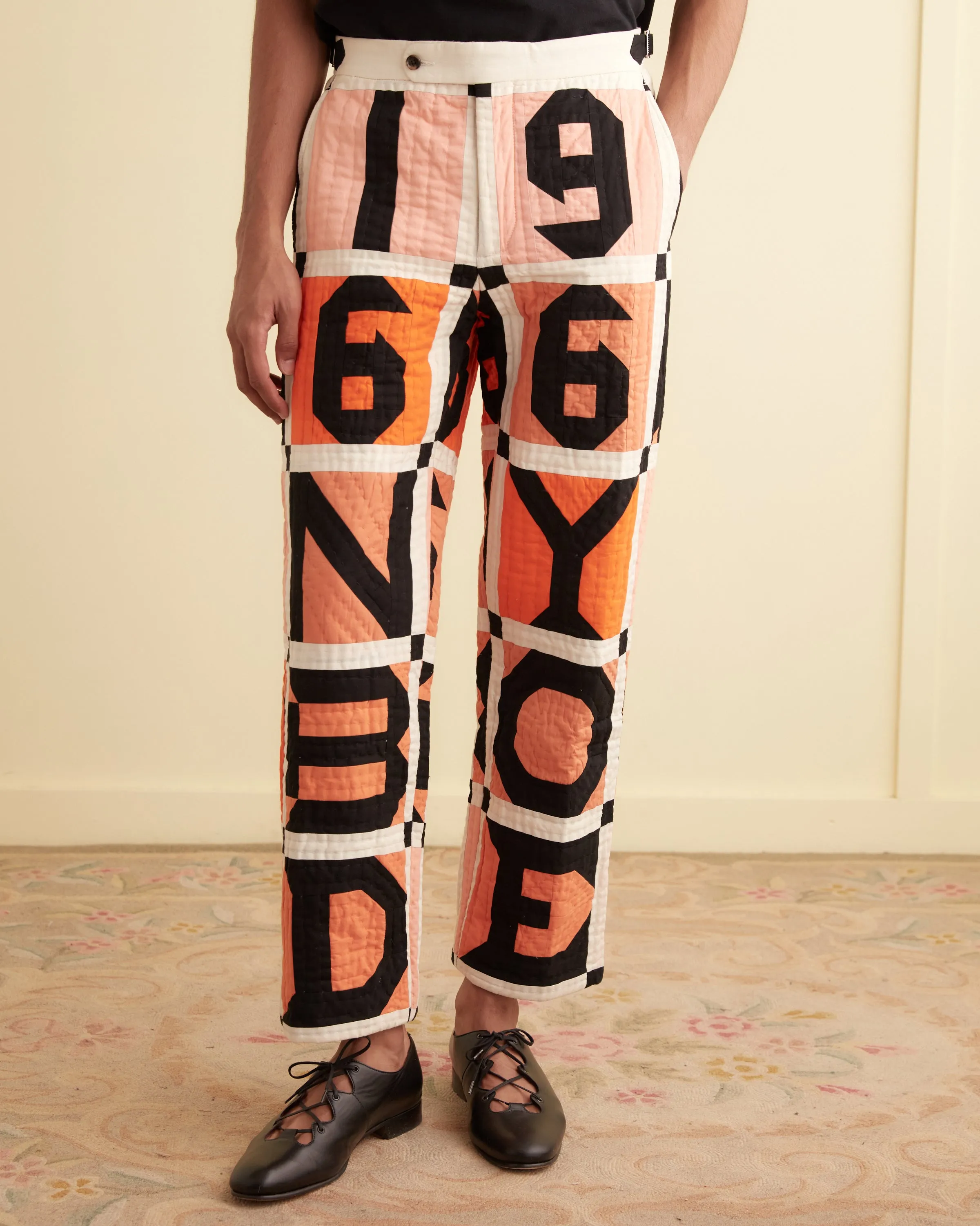 Letter Block Quilt Trousers