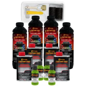 Lime Green 1 Gallon Urethane Roll-On, Brush-On or Spray-On Truck Bed Liner Kit with Roller and Brush Applicator Kit - Easily Mix, Shake & Shoot