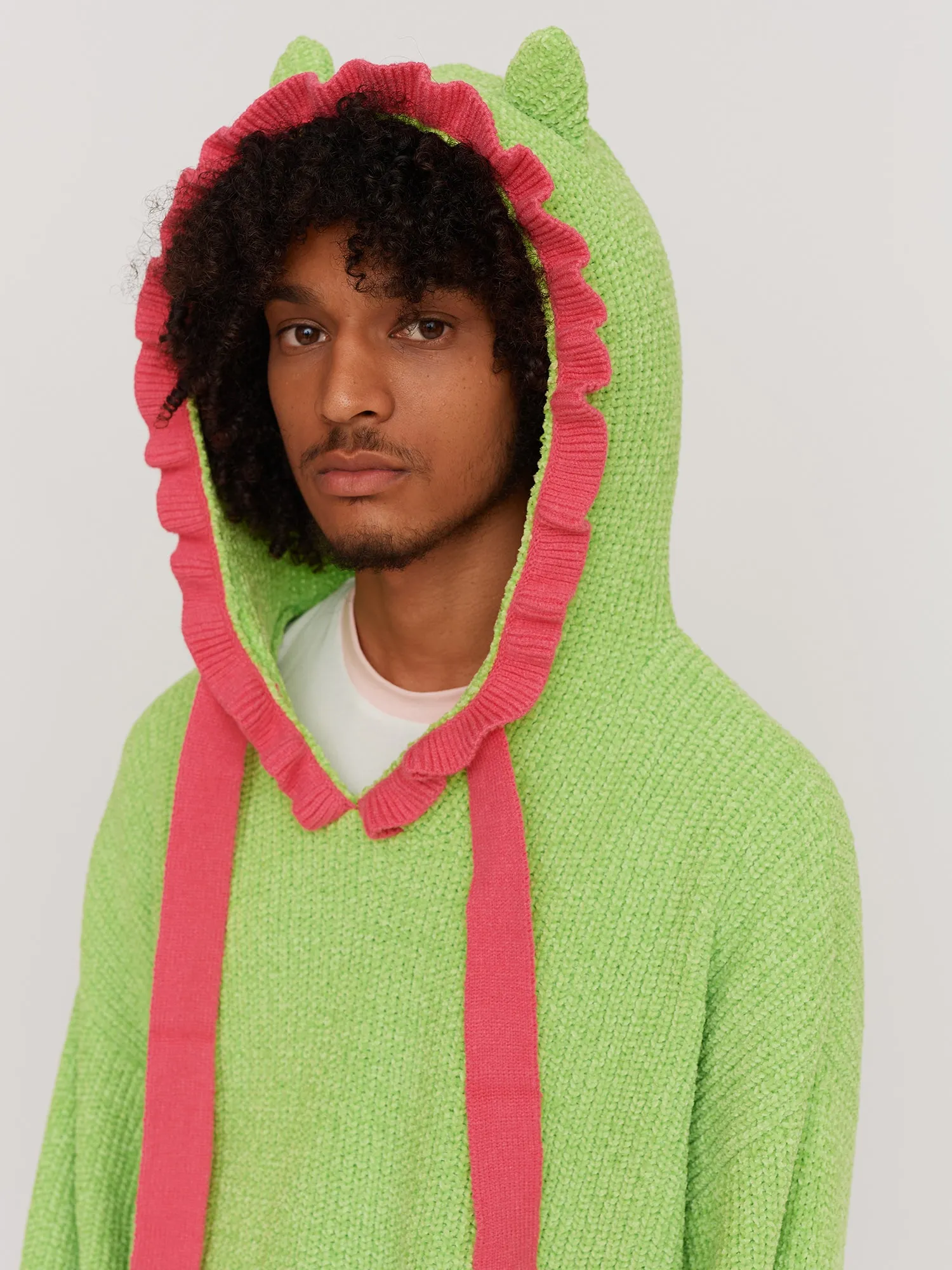 LO x Daddy Bears Horns Knitted Hoodie