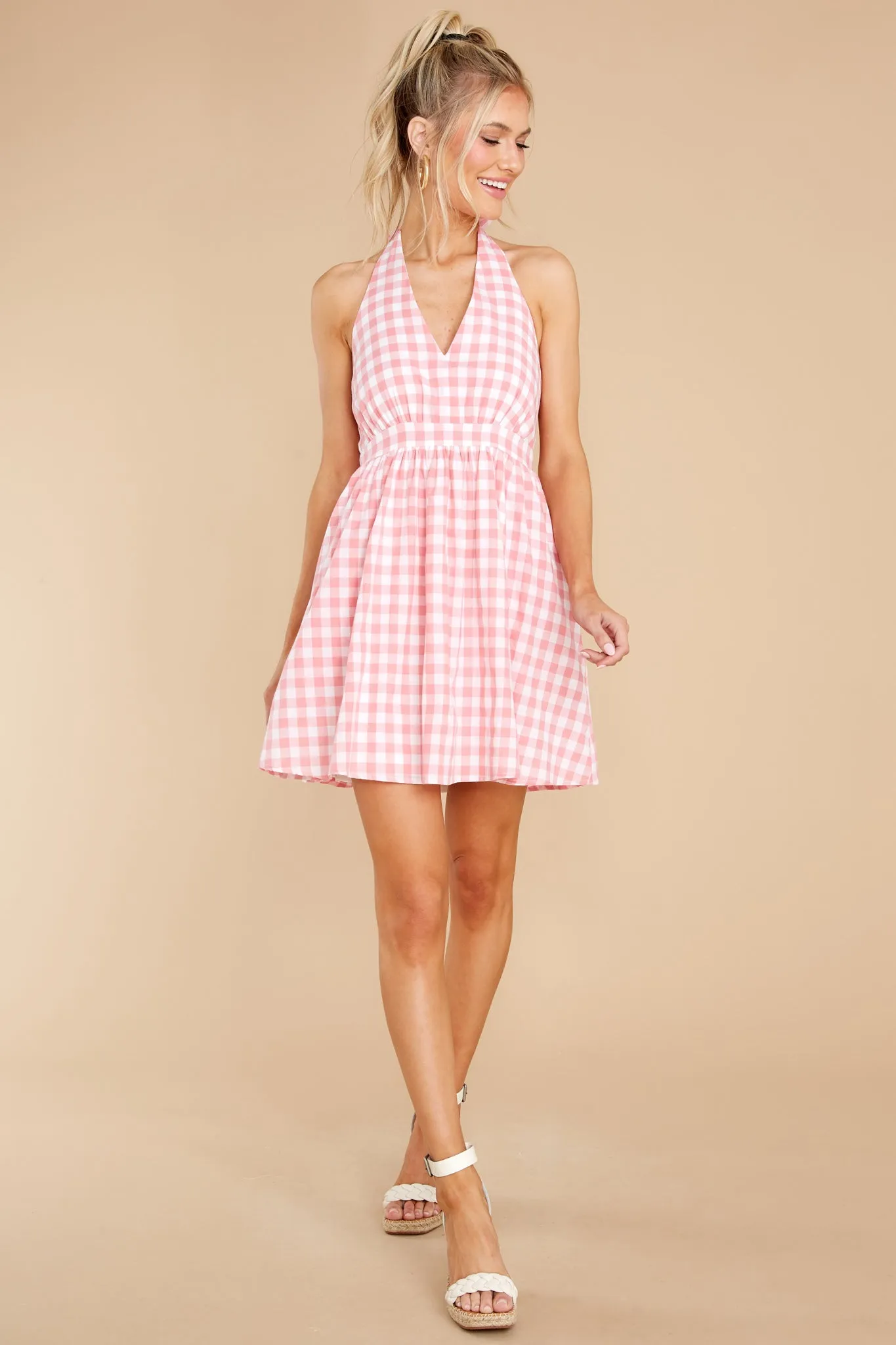 Look My Way Pink Gingham Dress