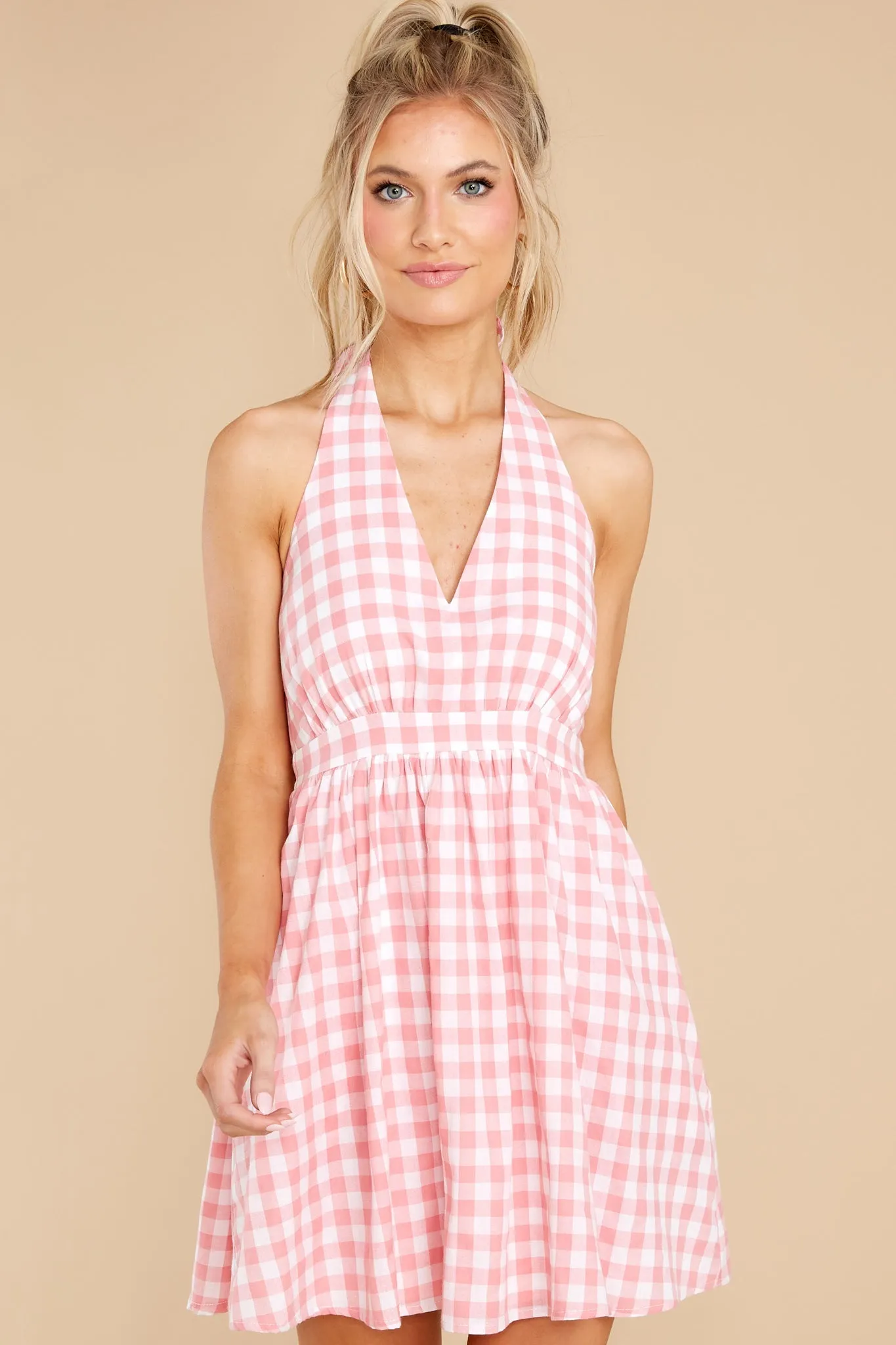 Look My Way Pink Gingham Dress