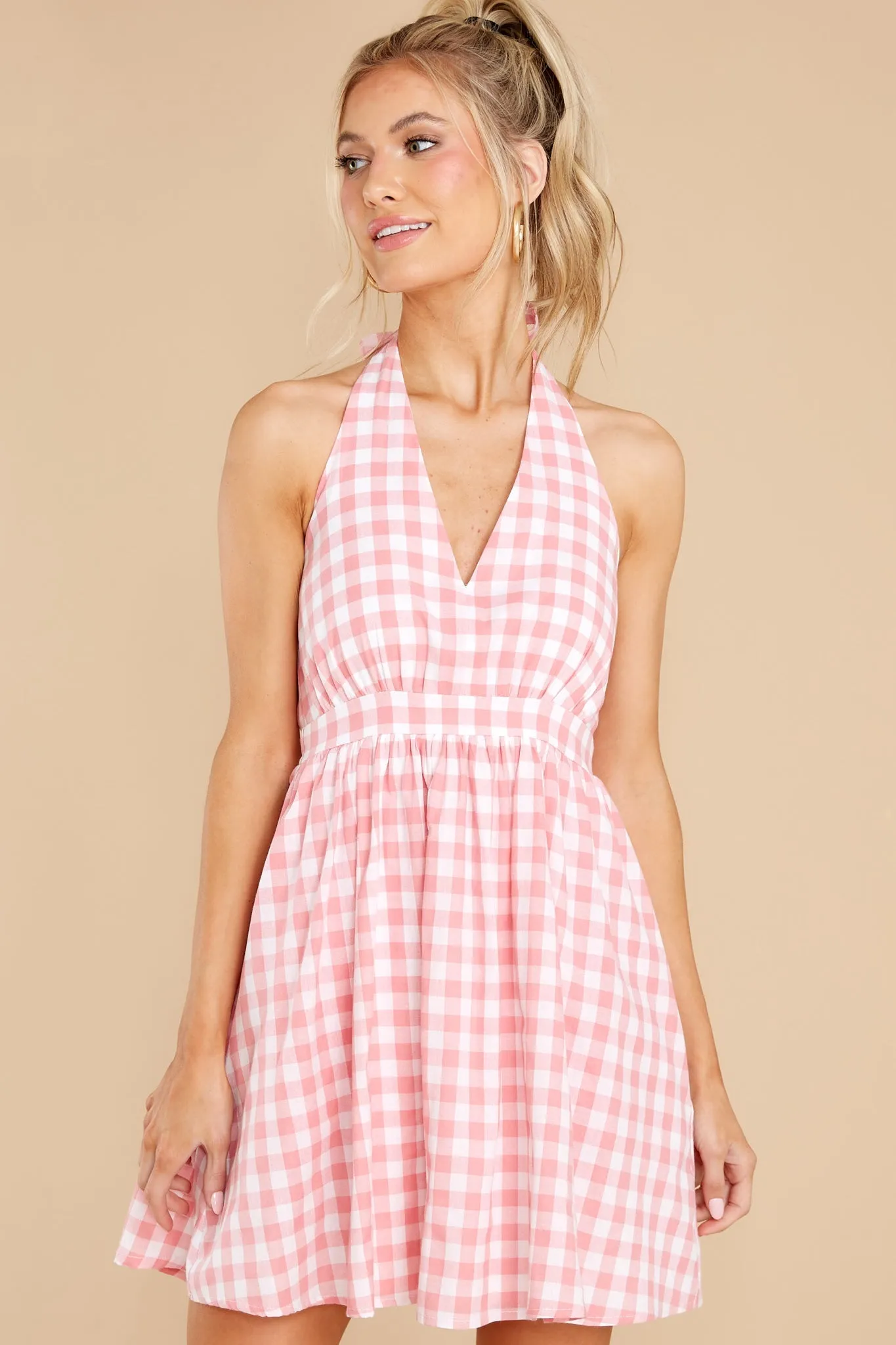 Look My Way Pink Gingham Dress