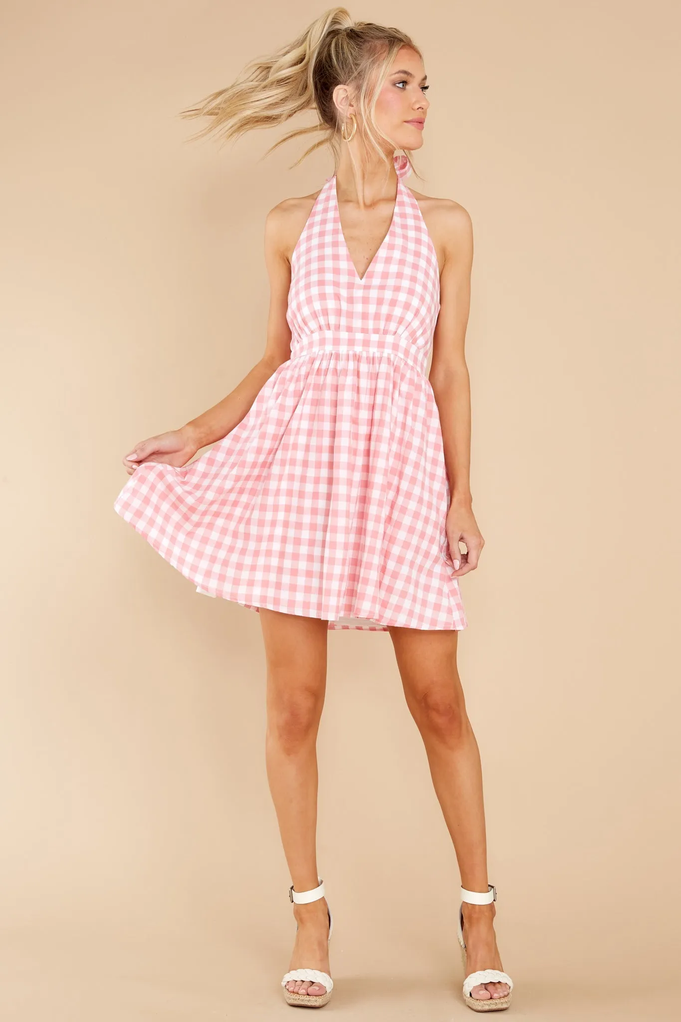 Look My Way Pink Gingham Dress