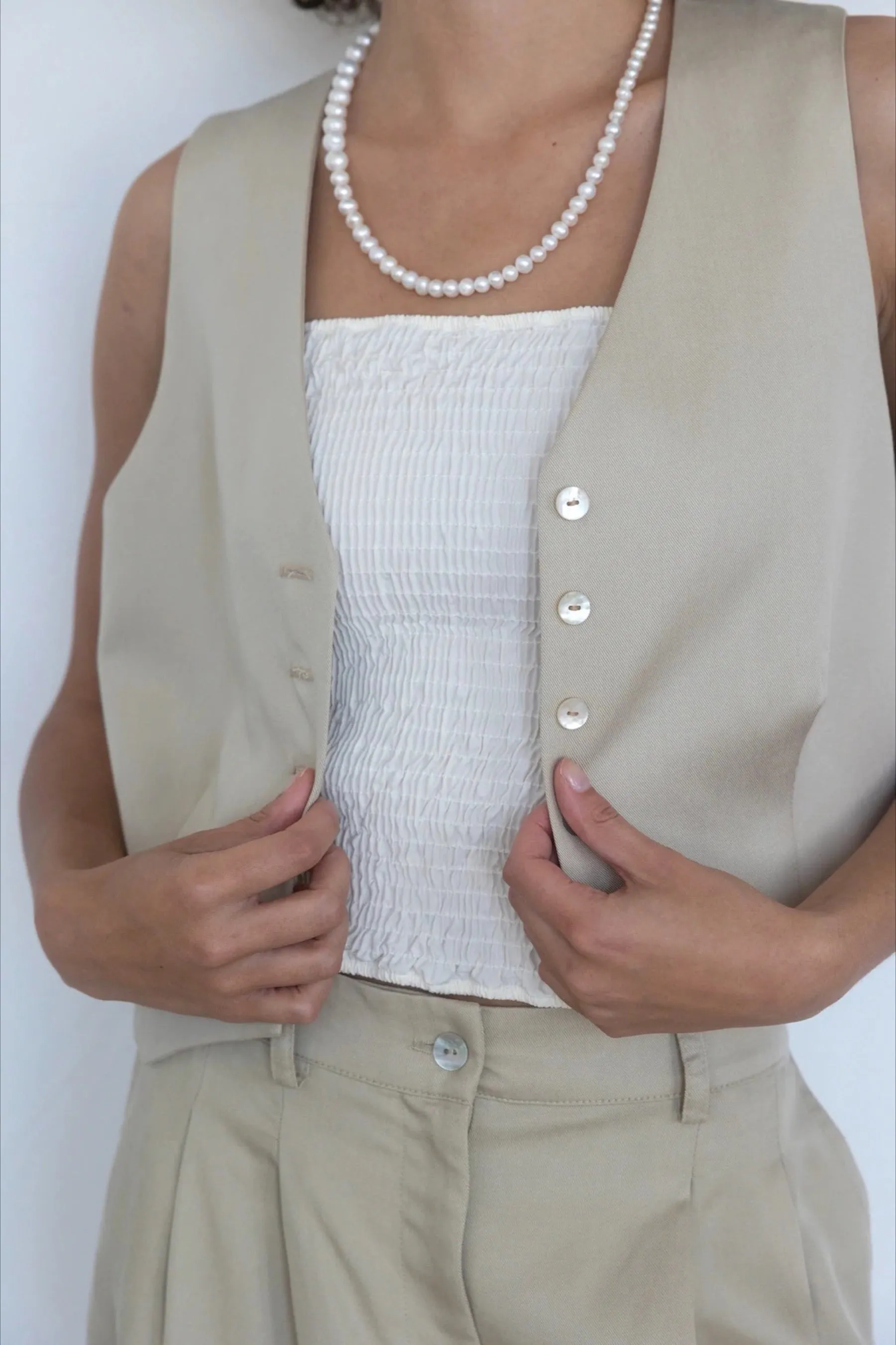 Lychee Cropped Vest