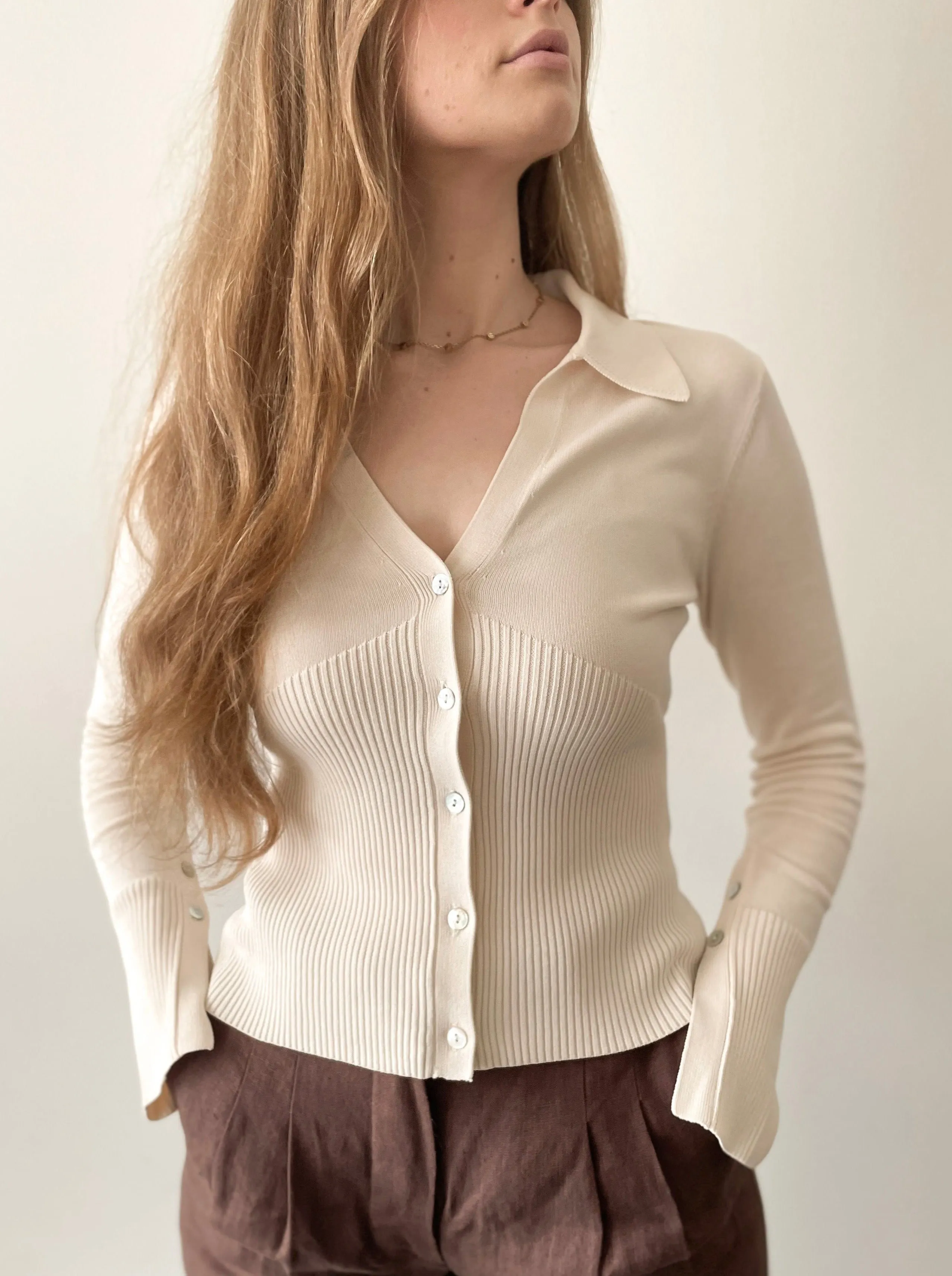 Lydia Knit L/S Top - Ivory