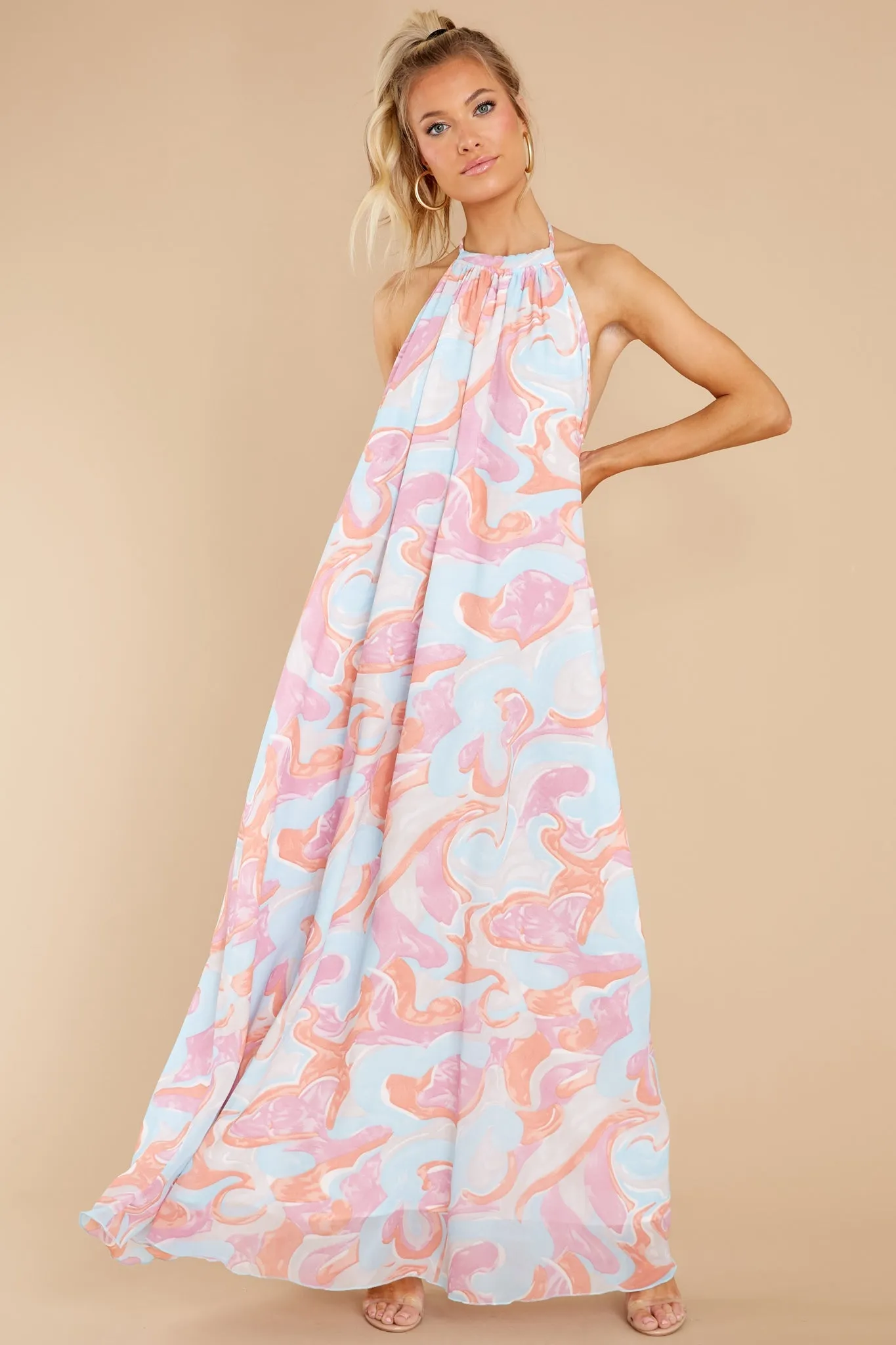 Magical Movements Blue Multi Print Maxi Dress