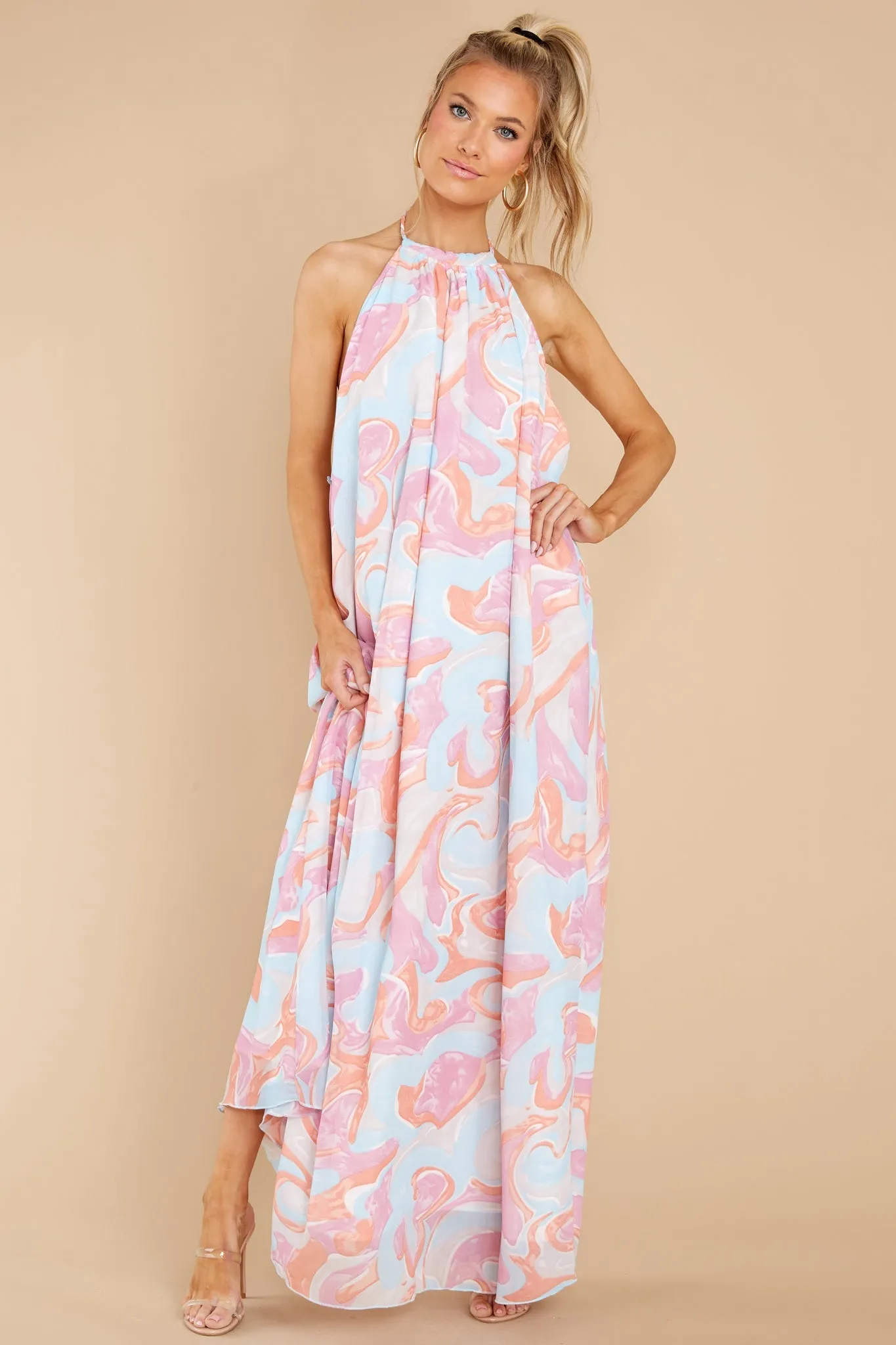 Magical Movements Blue Multi Print Maxi Dress