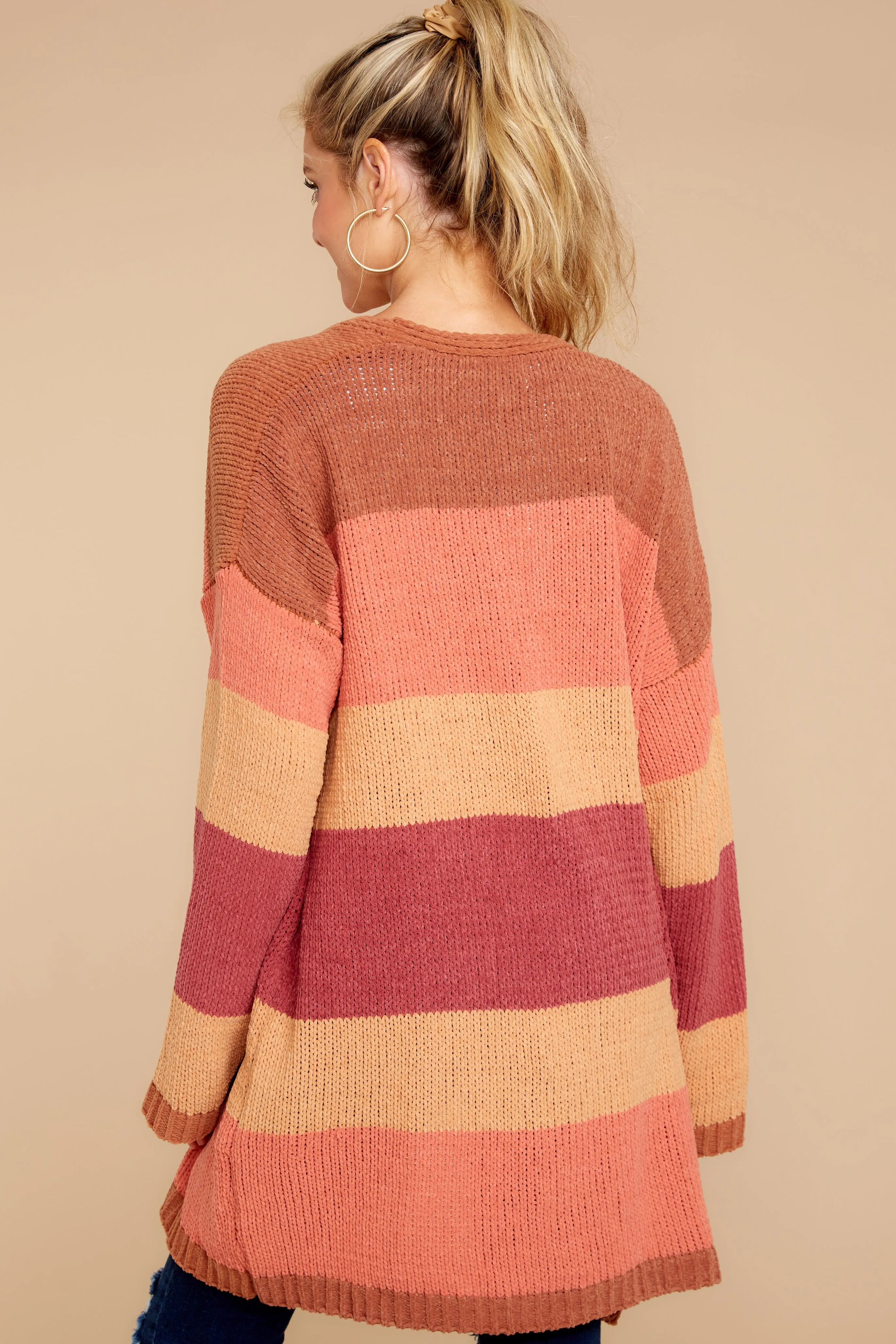 Make Your Mind Up Orange Multi Stripe Cardigan