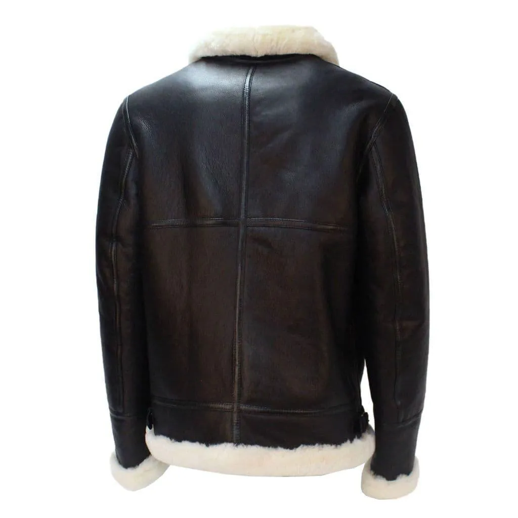 Memphis Belle Black / Ivory Sheepskin Flying Jacket