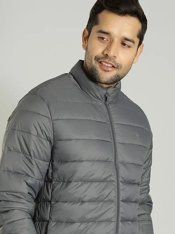 Men Solid Full Sleeve Puffer Jacket