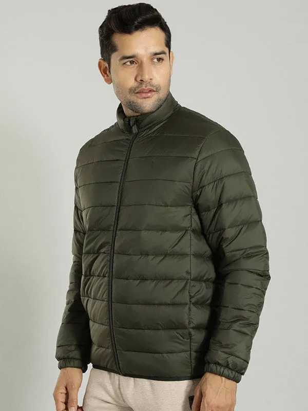 Men Solid Full Sleeve Puffer Jacket