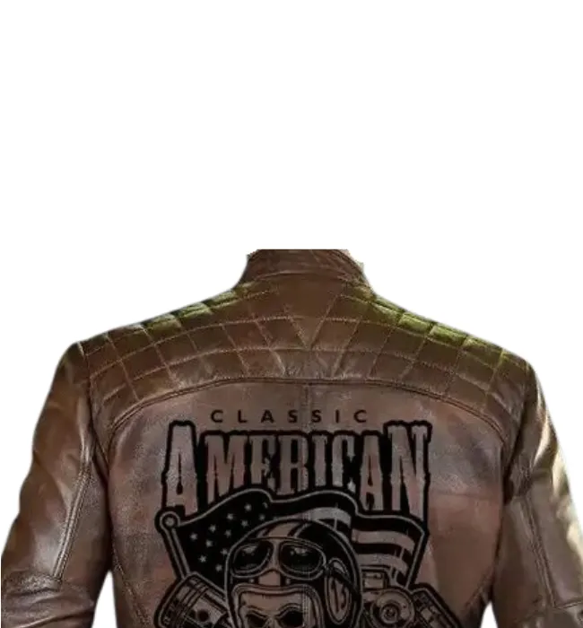 Men's Classic American Choppers Vintage Motorcycle Leather Jacket