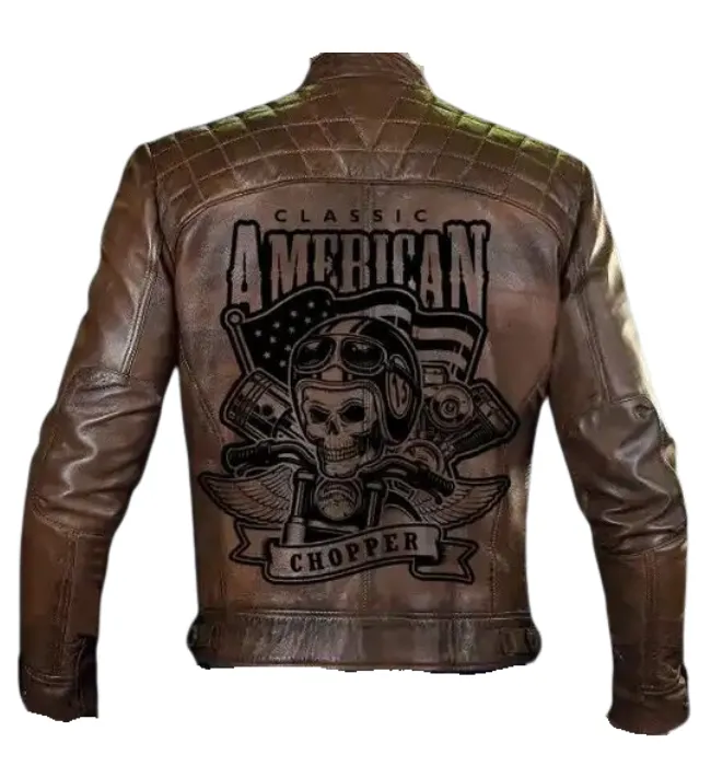 Men's Classic American Choppers Vintage Motorcycle Leather Jacket