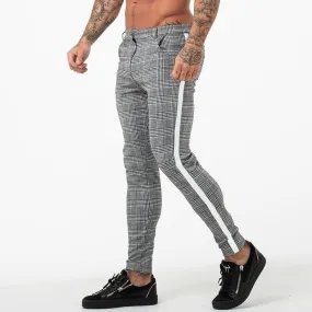 Mens Fashion Plaid Pants Men Streetwear Hip Hop Pants Skinny Chinos Trousers Slim Fit Casual Pants Joggers