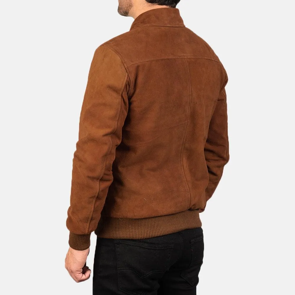 Mens Tan Suede Leather Jacket