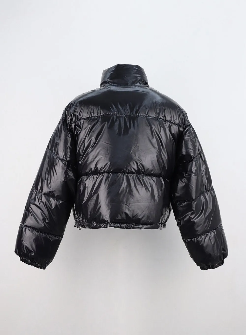 Metallic Crop Puffer Jacket ON310