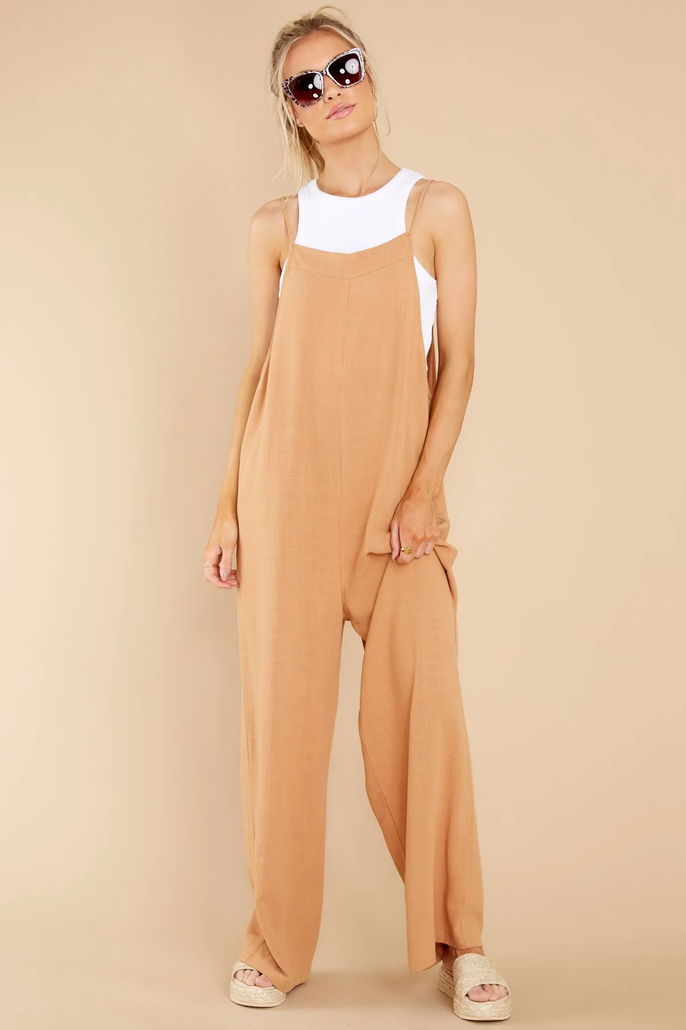 Miss Showstopper Light Camel Jumpsuit