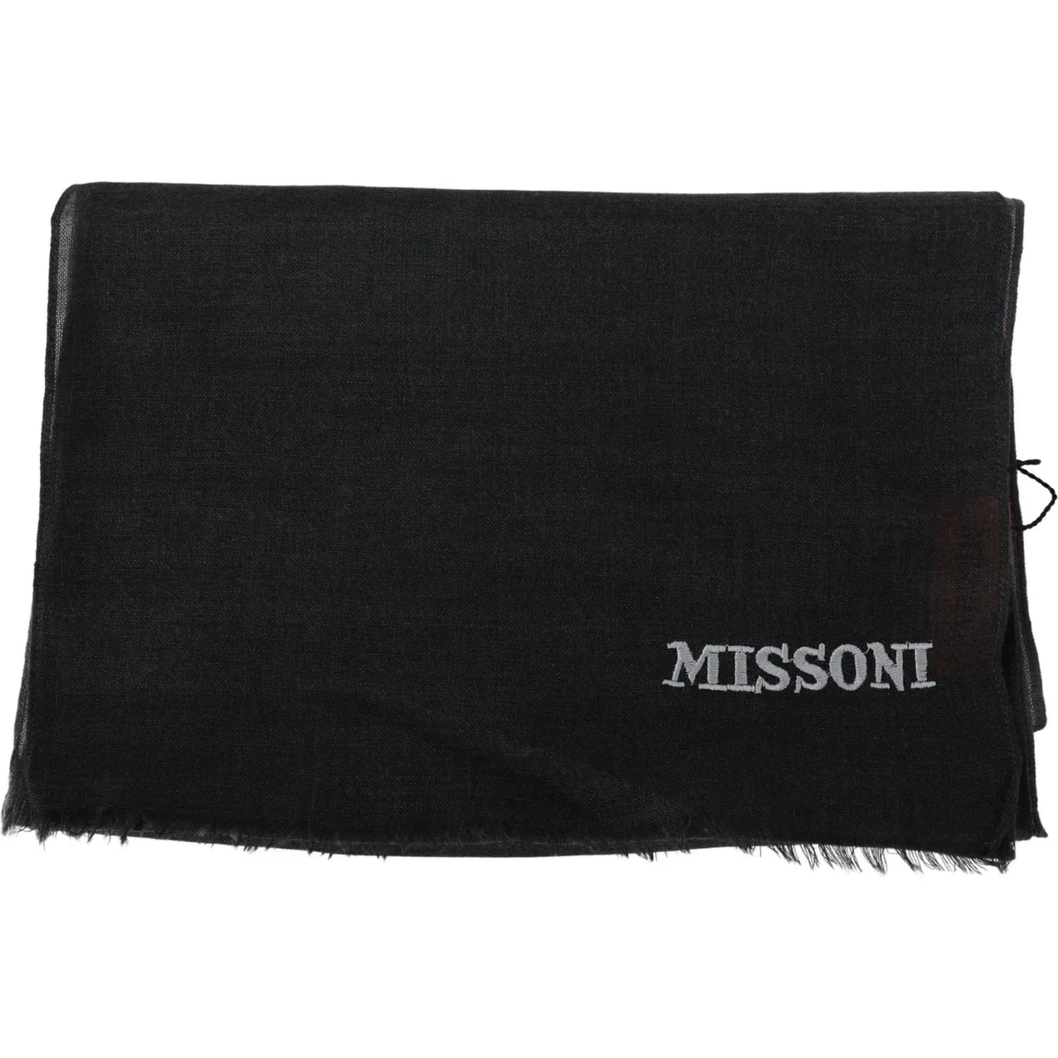 Missoni Elegant Black Wool Scarf with Fringes