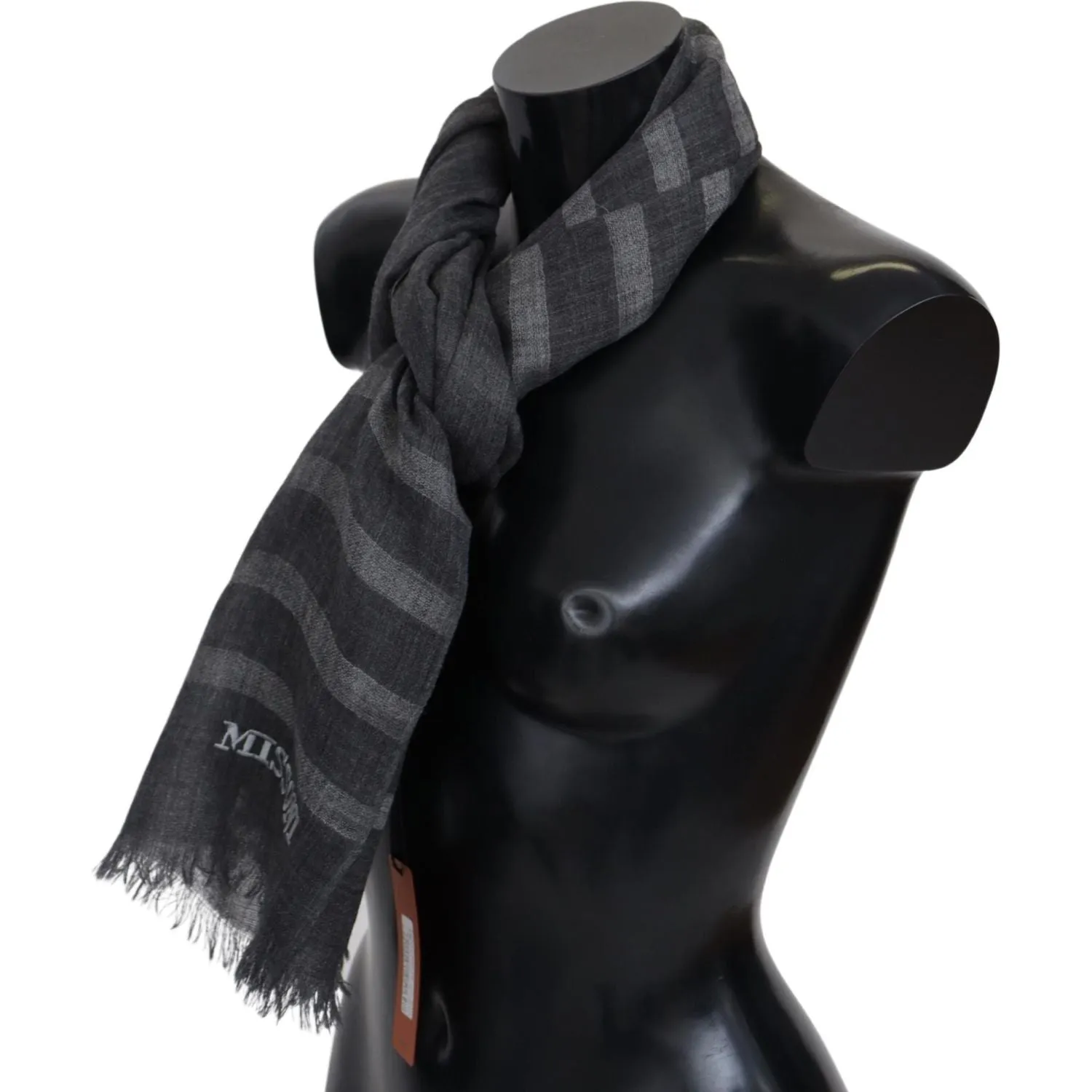 Missoni Elegant Unisex Wool Scarf with Logo Embroidery