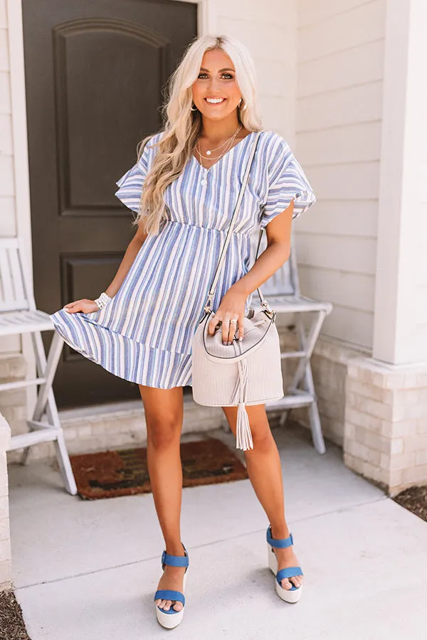 Moonlit Beach Stroll Stripe Dress