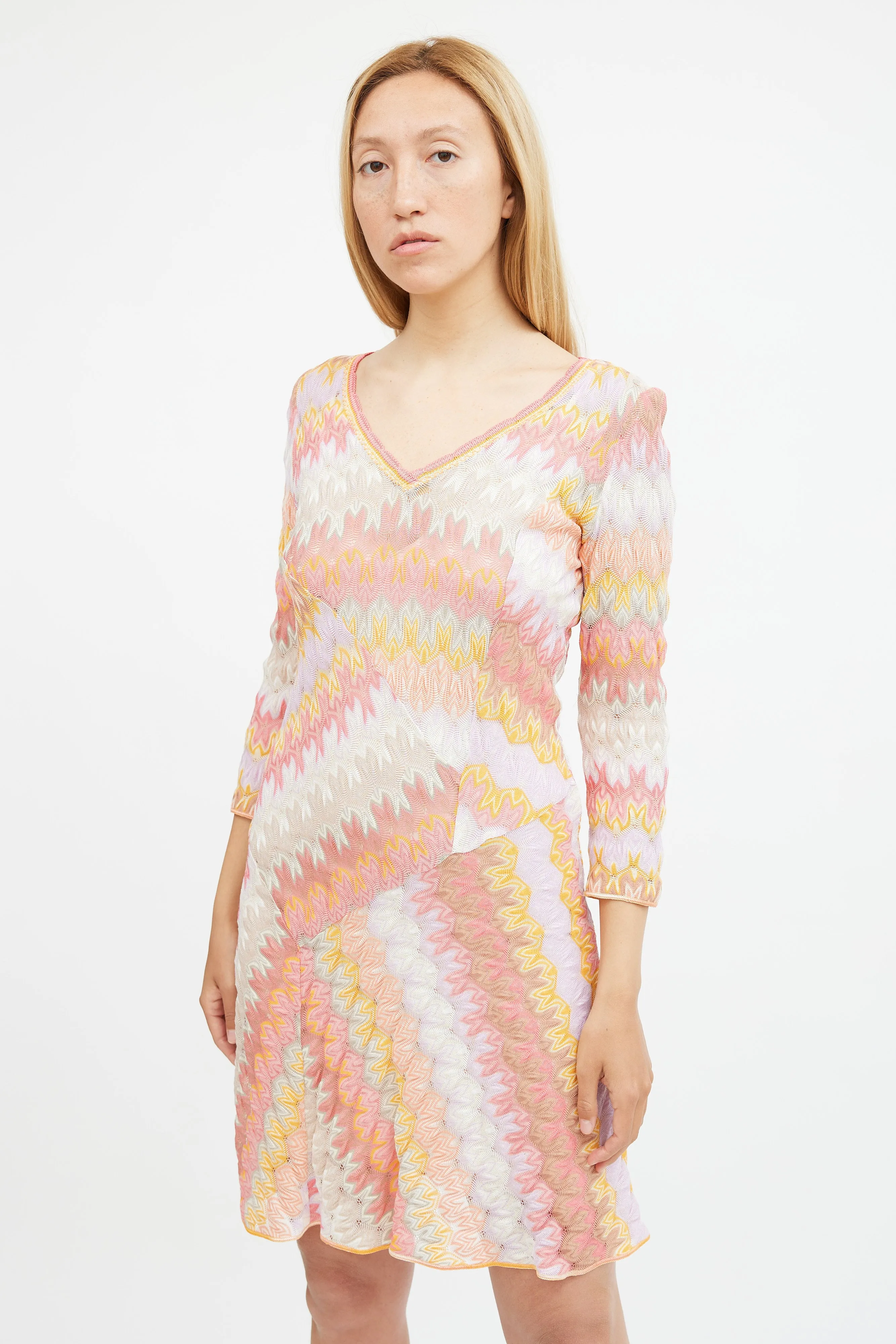 Multicolour Wave Knit Dress