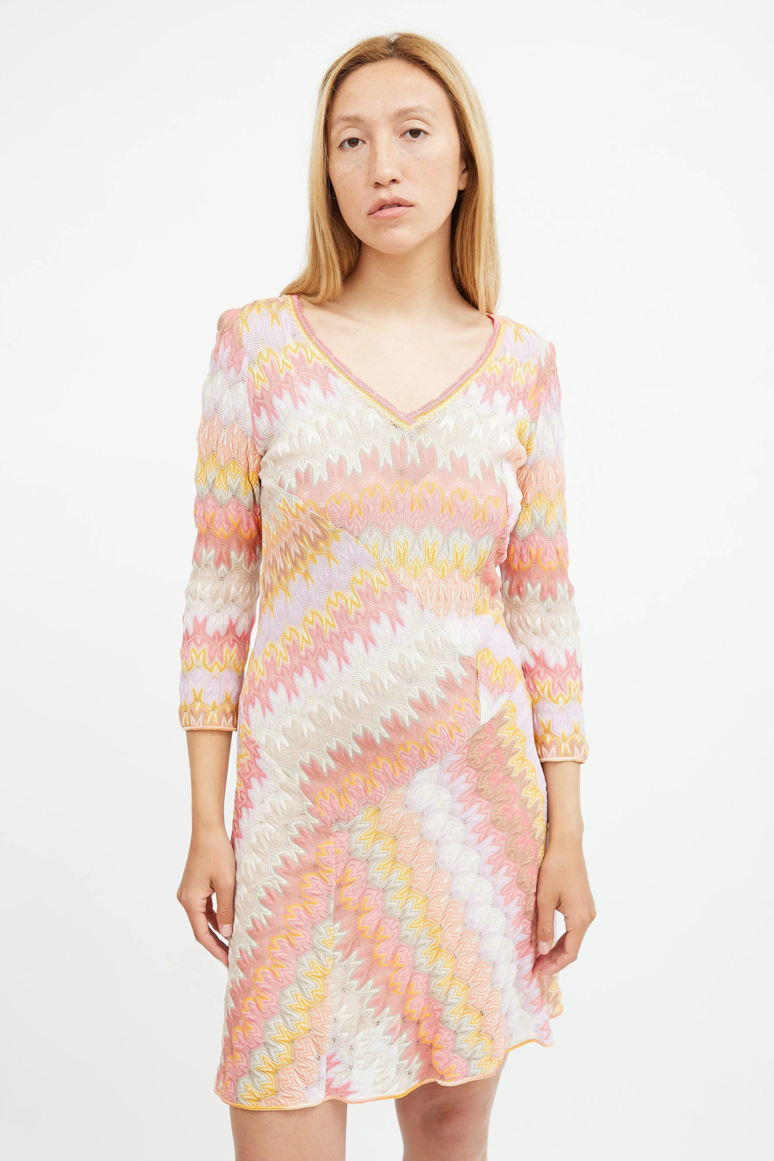 Multicolour Wave Knit Dress