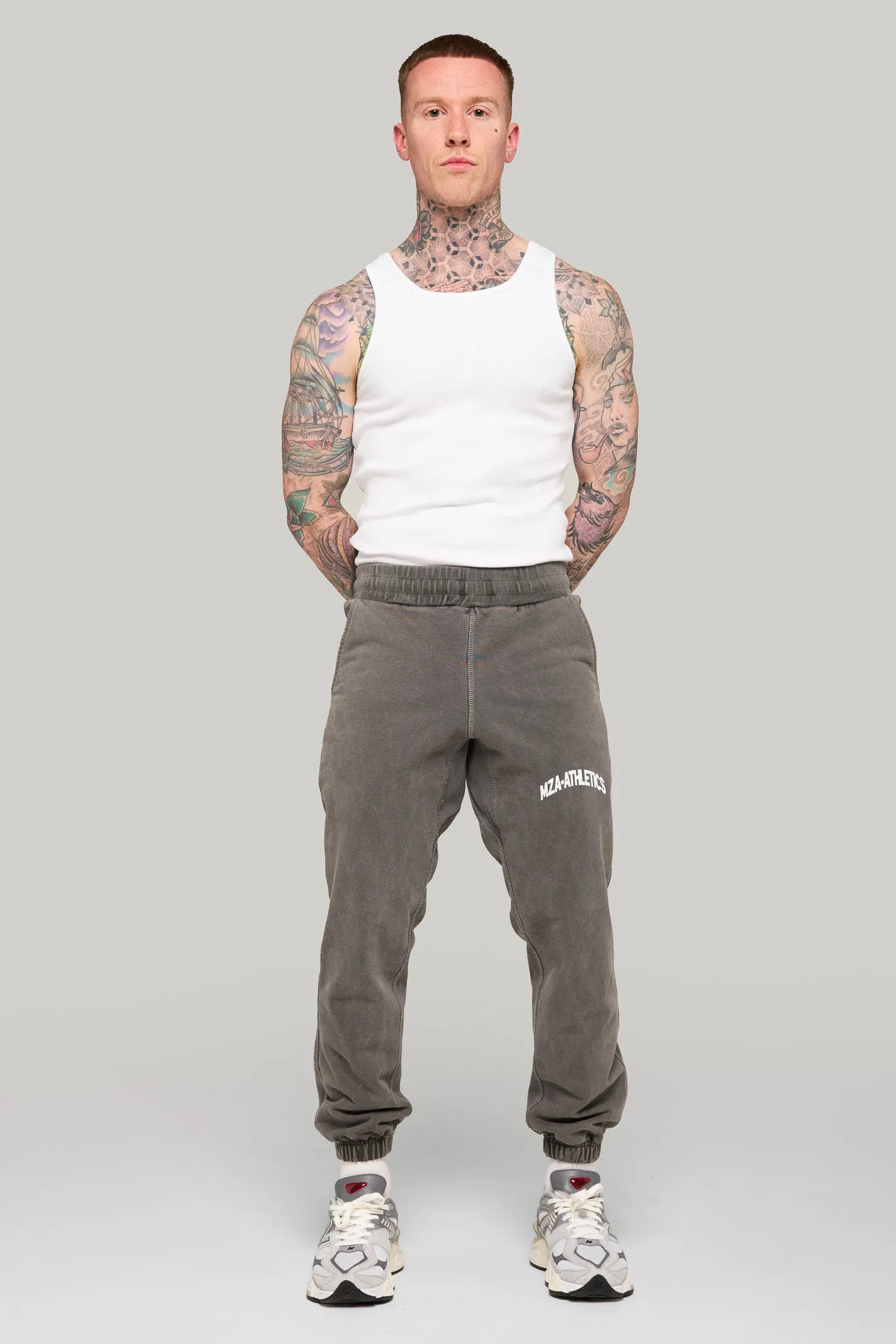 MZA ATHLETICS JOGGERS - WASHED GREY