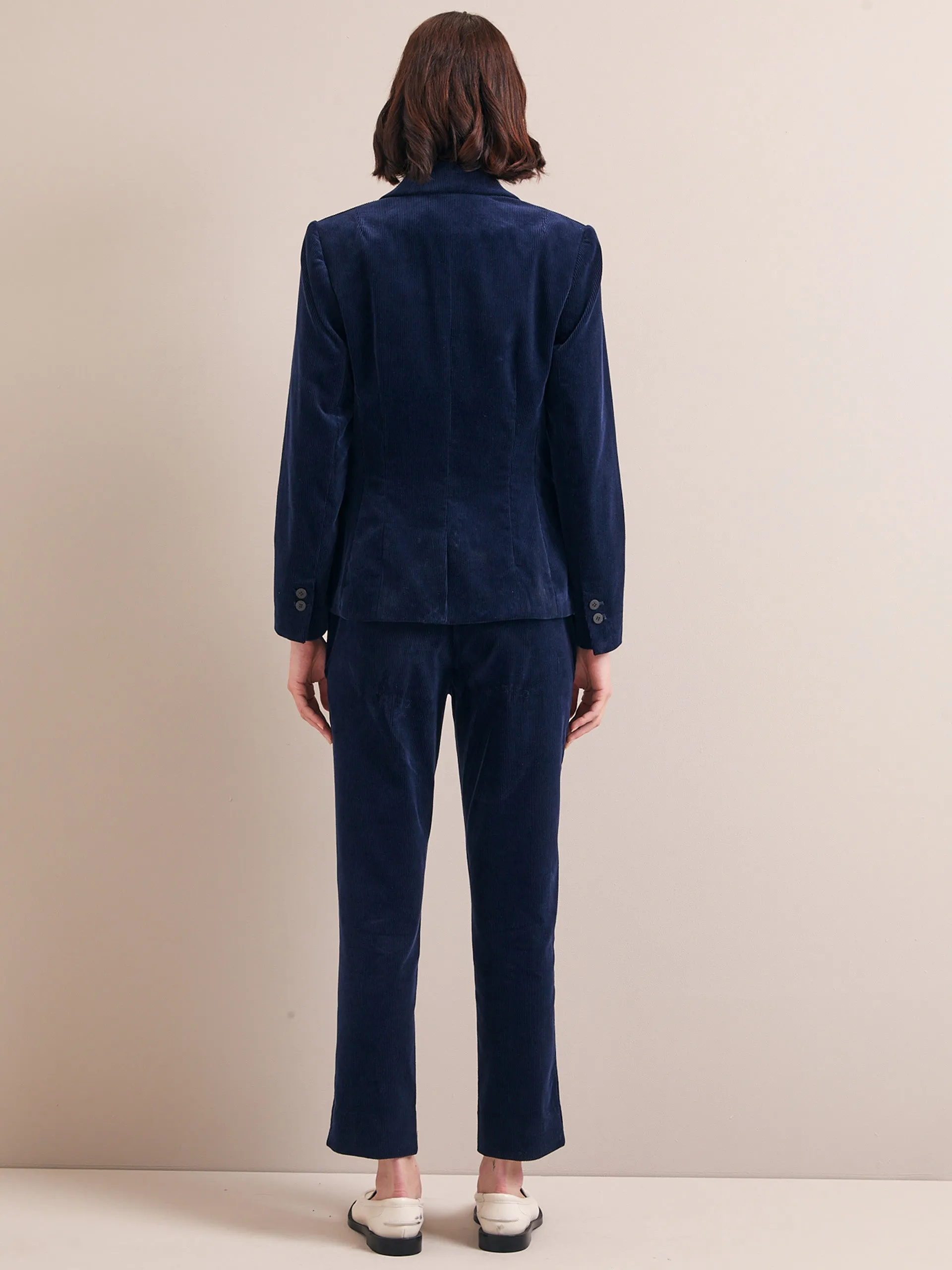 Navy Leo corduroy blazer